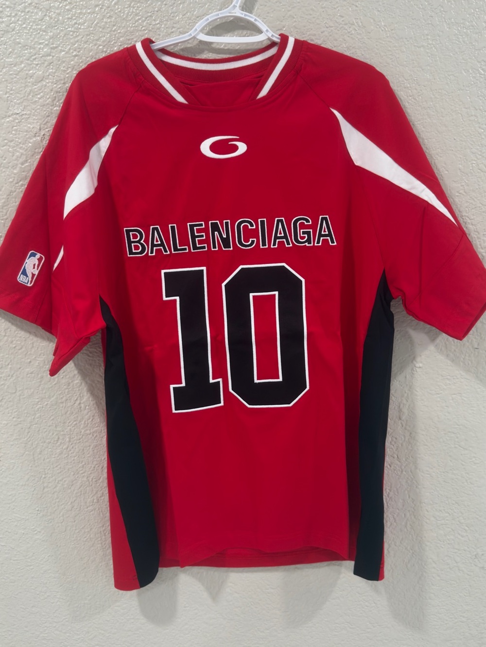 Balenciaga Red Athletic Jersey with Number 10 size large oversized like XL